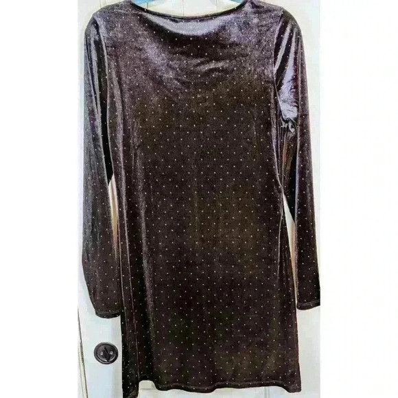 SO Goods 4 Life Long Sleeve Black Velvet Bodycon Cocktail Dress V Neck Size XL - Picture 2 of 8